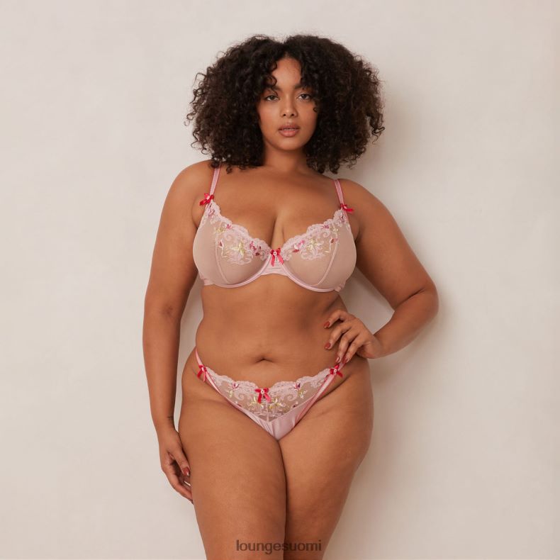 Lounge Bloom brodeeratut parvekeliivit ja g-string/housut vaaleanpunainen alusvaatteet naiset D46R26109 - Image 11