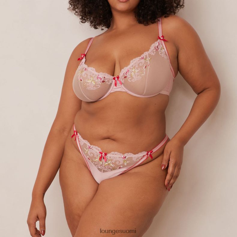 Lounge Bloom brodeeratut parvekeliivit ja g-string/housut vaaleanpunainen alusvaatteet naiset D46R26109 - Image 14