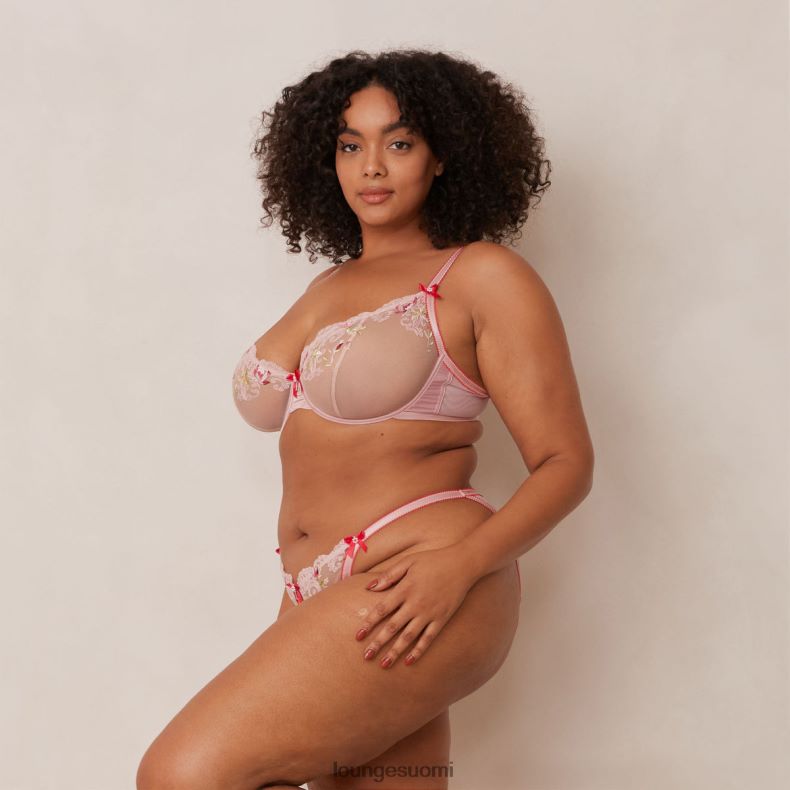 Lounge Bloom brodeeratut parvekeliivit ja g-string/housut vaaleanpunainen alusvaatteet naiset D46R26109 - Image 16