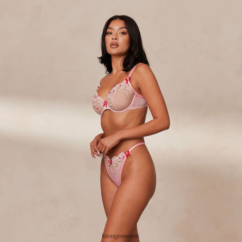 Lounge Bloom brodeeratut parvekeliivit ja g-string/housut vaaleanpunainen alusvaatteet naiset D46R26109 - Image 19