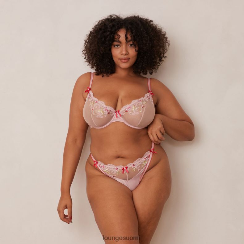 Lounge Bloom brodeeratut parvekeliivit ja g-string/housut vaaleanpunainen alusvaatteet naiset D46R26109 - Image 23