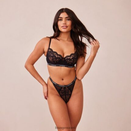 Lounge blossom parveke rintaliivit & stringit musta alusvaatteet naiset D46R263
