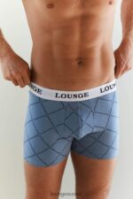 Lounge boksereita kolme pakkausta sininen printti alusvaatteet miehet D46R26440