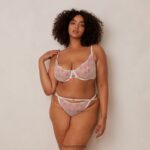 Lounge ditsy brodeeratut parvekeliivit ja g-string/housut valkoinen alusvaatteet naiset D46R2695 - Image 5