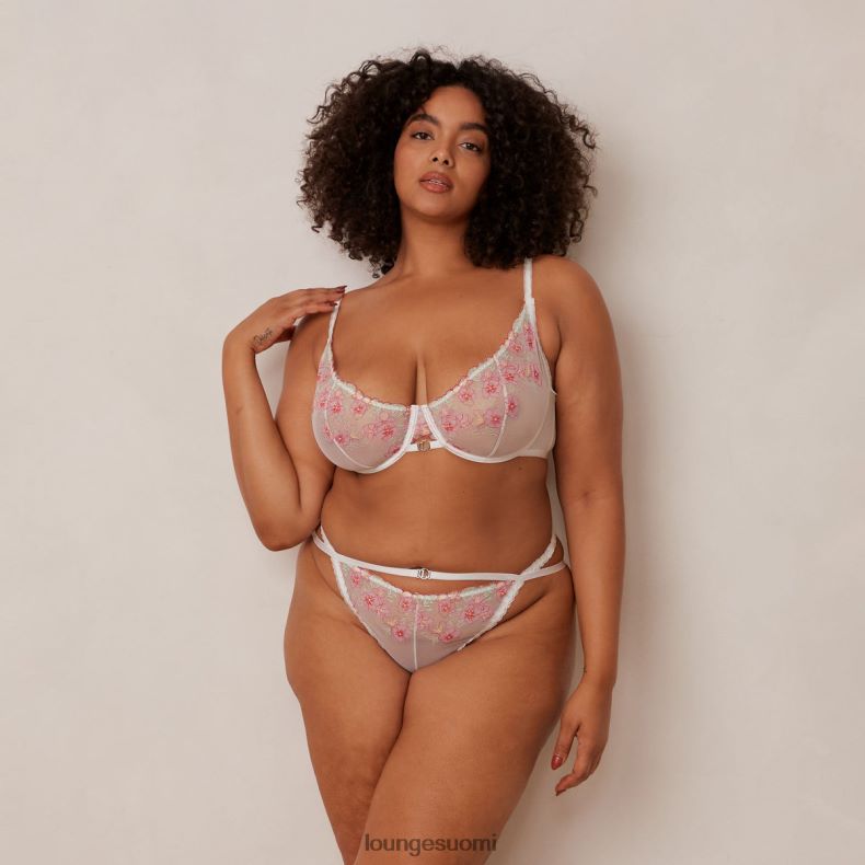 Lounge ditsy brodeeratut parvekeliivit ja g-string/housut valkoinen alusvaatteet naiset D46R2695 - Image 5