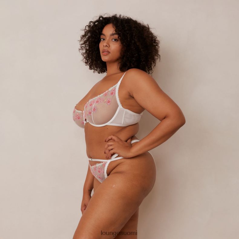 Lounge ditsy brodeeratut parvekeliivit ja g-string/housut valkoinen alusvaatteet naiset D46R2695 - Image 9