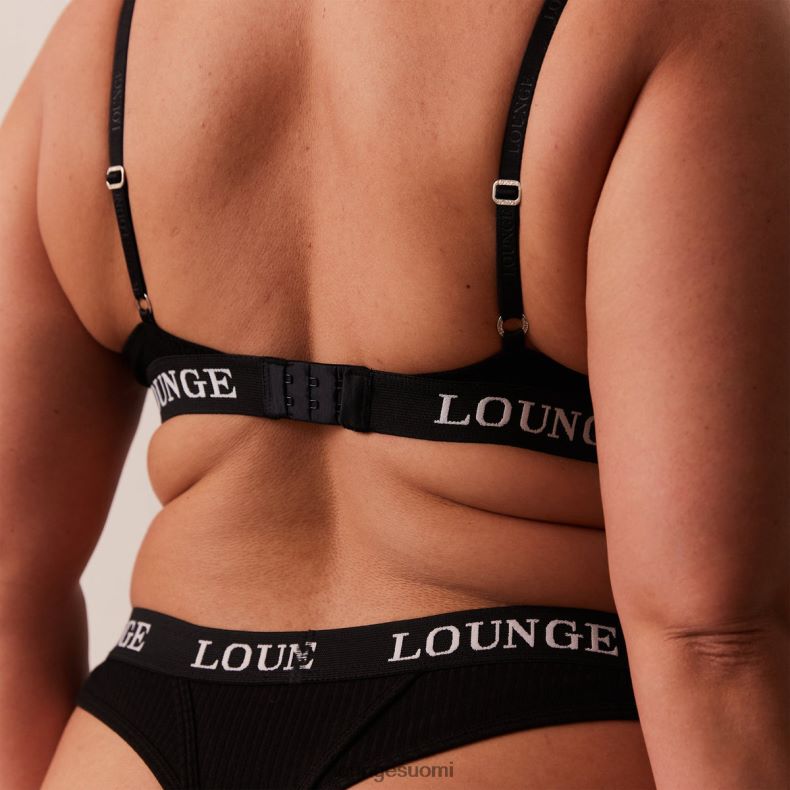 Lounge erittäin mukavat resorit t-paitarintaliivit & stringit musta alusvaatteet naiset D46R2664 - Image 12