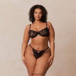 Lounge flirt parveke rintaliivit & g-string/housut setti musta alusvaatteet naiset D46R26108 - Image 11