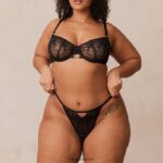 Lounge flirt parveke rintaliivit & g-string/housut setti musta alusvaatteet naiset D46R26108 - Image 14