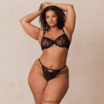 Lounge flirt parveke rintaliivit & g-string/housut setti musta alusvaatteet naiset D46R26108 - Image 19