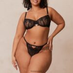 Lounge flirt parveke rintaliivit & g-string/housut setti musta alusvaatteet naiset D46R26108 - Image 21