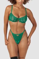 Lounge flirt parveke rintaliivit & g-string/housut setti smaragdi alusvaatteet naiset D46R26160 - Image 14