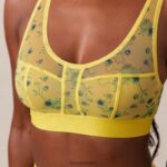 Lounge kukkaverkkoinen bralette & stringit keltainen alusvaatteet naiset D46R26229 - Image 6