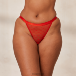 Lounge love heart mesh kolmiohousut punainen alusvaatteet naiset D46R26310