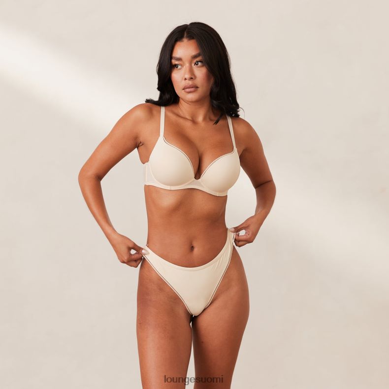 Lounge mukavuus push-up t-paitarintaliivit & stringit latte alusvaatteet naiset D46R26162 - Image 3
