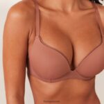 Lounge mukavuus push-up t-paitarintaliivit & stringit mokka alusvaatteet naiset D46R26163 - Image 4