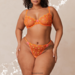 Lounge neon parvekeliivit & g-string setti oranssi alusvaatteet naiset D46R26106