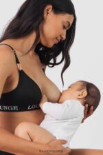Lounge nurture imetysrintaliivit & stringit/housutsetti musta alusvaatteet naiset D46R26225
