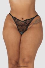 Lounge ohuet, avoimet selkähousut musta alusvaatteet naiset D46R26252 - Image 4