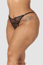 Lounge ohuet, avoimet selkähousut musta alusvaatteet naiset D46R26252 - Image 6