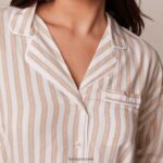 Lounge pinstripe oversize pyjaman paita & alushousut setti minkki vaatteet naiset D46R26947 - Image 5