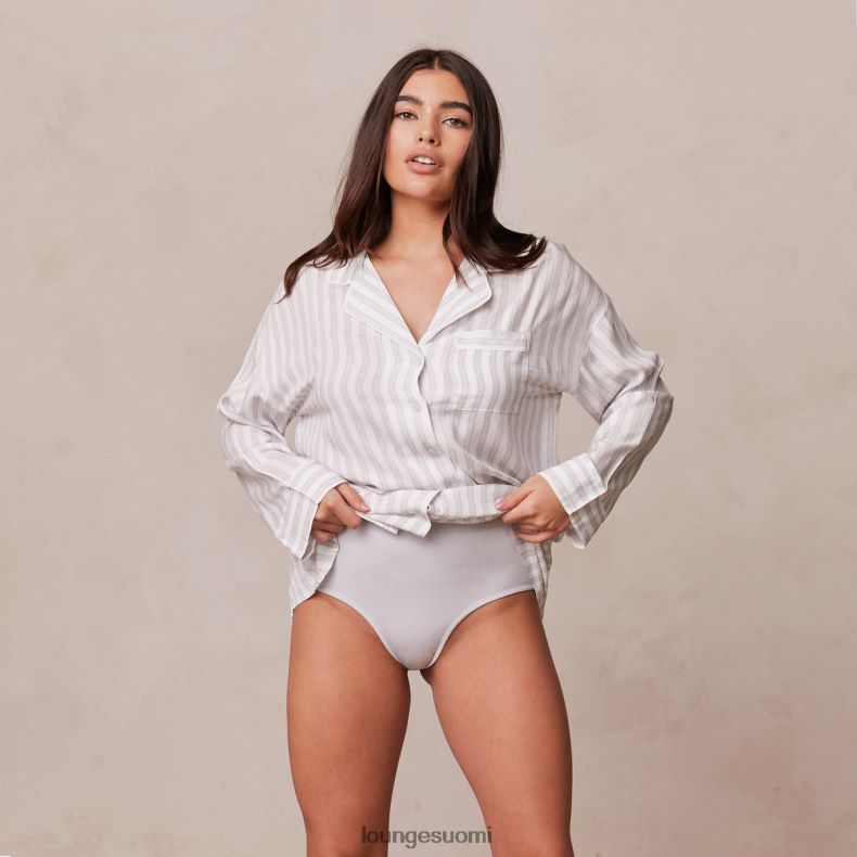 Lounge pinstripe oversize pyjaman paita & alushousut setti pakkasta vaatteet naiset D46R26945 - Image 1