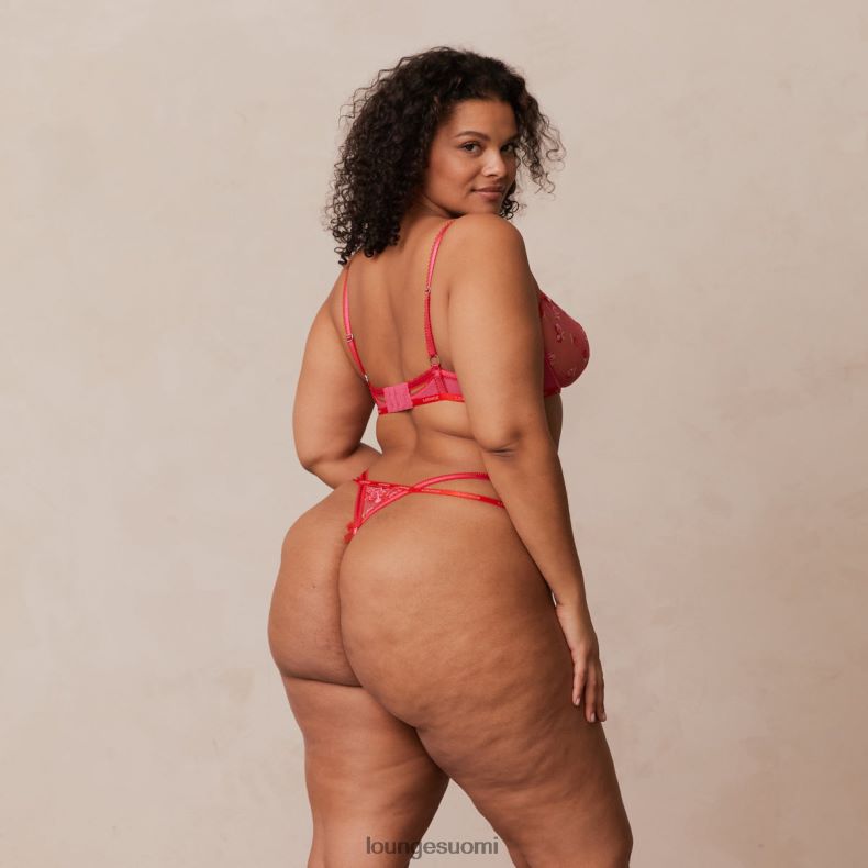 Lounge poskipuna brodeeratut parvekeliivit ja g-string/housut kuuma pinkki alusvaatteet naiset D46R2683 - Image 2