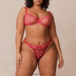 Lounge poskipuna brodeeratut parvekeliivit ja g-string/housut kuuma pinkki alusvaatteet naiset D46R2683 - Image 11