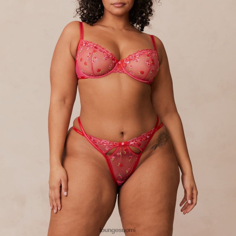 Lounge poskipuna brodeeratut parvekeliivit ja g-string/housut kuuma pinkki alusvaatteet naiset D46R2683 - Image 11