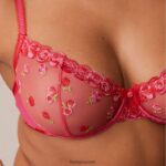 Lounge poskipuna brodeeratut parvekeliivit ja g-string/housut kuuma pinkki alusvaatteet naiset D46R2683 - Image 24