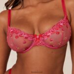 Lounge poskipuna brodeeratut parvekeliivit ja g-string/housut kuuma pinkki alusvaatteet naiset D46R2683 - Image 36