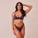 Lounge resorikolmiorintaliivit & stringit/housutsetti hiilen sininen alusvaatteet naiset D46R26235
