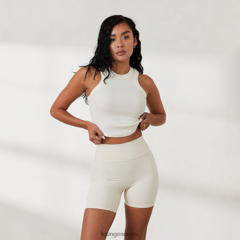 Lounge ribbed racer back top x jess hunt luonnonvalkoinen vaatteet naiset D46R26814 - Image 3