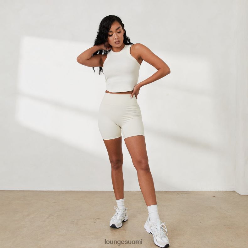 Lounge ribbed racer back top x jess hunt luonnonvalkoinen vaatteet naiset D46R26814 - Image 5