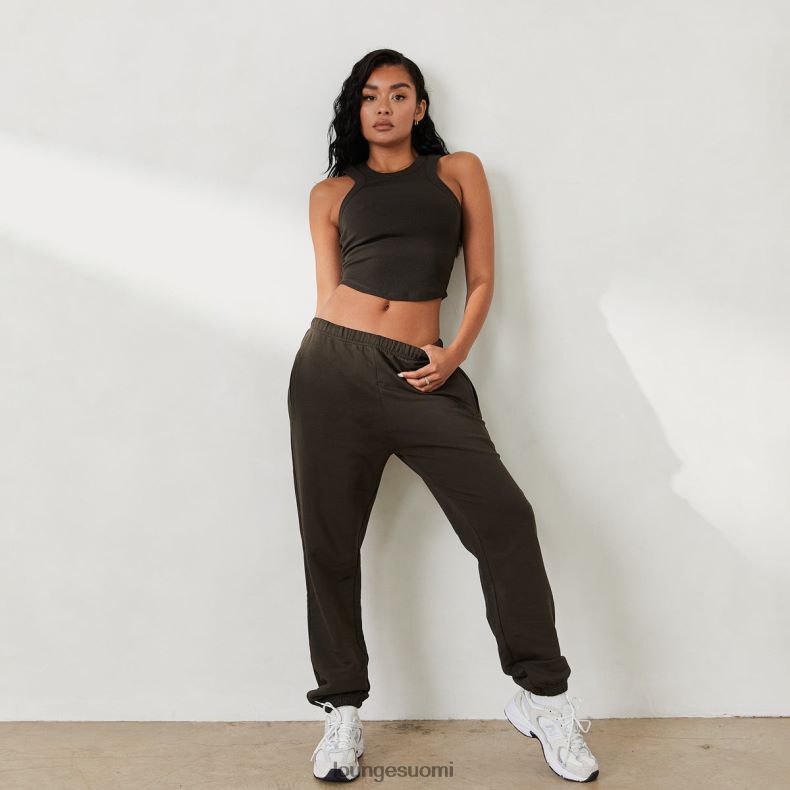 Lounge ribbed racer back top x jess hunt pesty mustaksi vaatteet naiset D46R26803 - Image 4