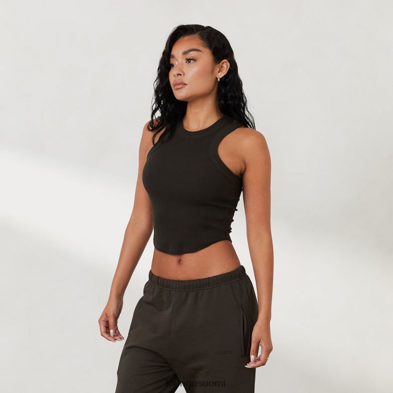 Lounge ribbed racer back top x jess hunt pesty mustaksi vaatteet naiset D46R26803 - Image 5