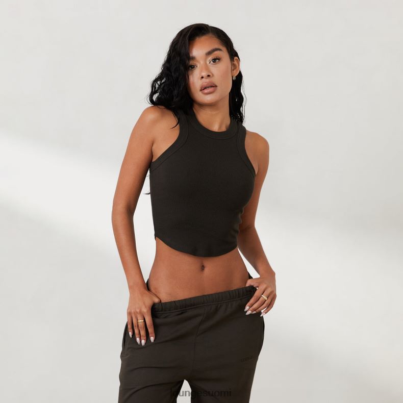 Lounge ribbed racer back top x jess hunt pesty mustaksi vaatteet naiset D46R26803 - Image 7