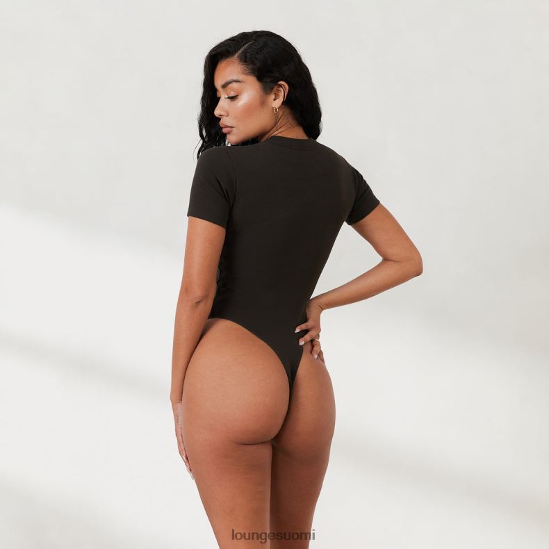 Lounge ribine t-paita bodysuit x jess hunt pesty mustaksi vaatteet naiset D46R26801 - Image 2