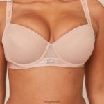 Lounge sileät mesh-t-paitarintaliivit & stringit/housut taupe alusvaatteet naiset D46R26127 - Image 12
