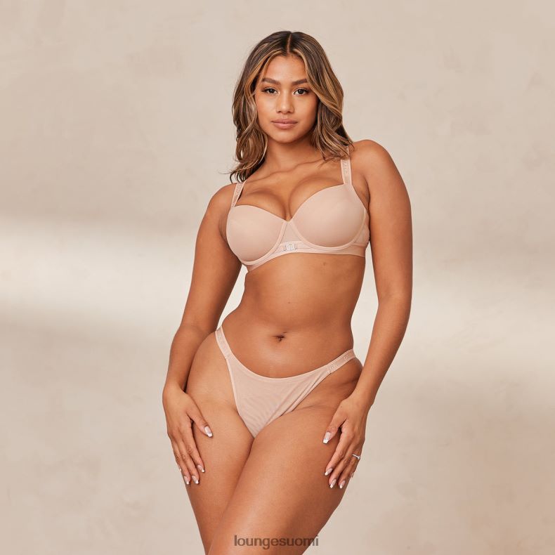 Lounge sileät mesh-t-paitarintaliivit & stringit/housut taupe alusvaatteet naiset D46R26127 - Image 9