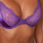 Lounge silkkiset parvekerintaliivit & stringit/housut violetti alusvaatteet naiset D46R2652 - Image 5