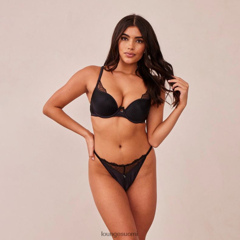Lounge tikattu pitsi parvekeliivit & g-string/housut setti musta alusvaatteet naiset D46R26161 - Image 11