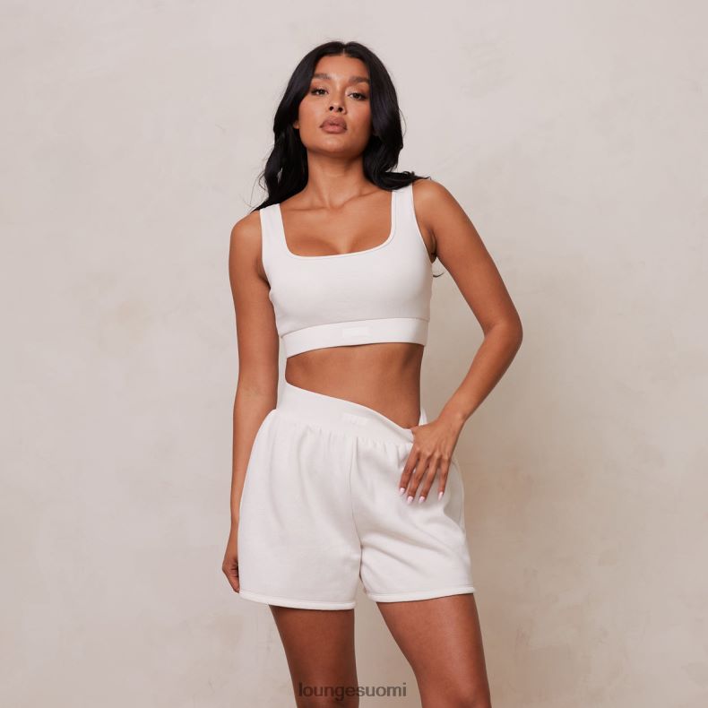 Lounge välttämätön crop top & shortsit setti kerma vaatteet naiset D46R26859 - Image 1
