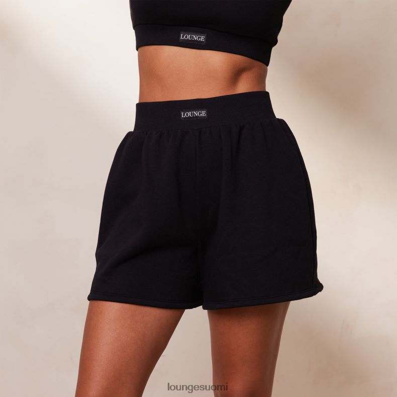 Lounge välttämätön crop top & shortsit setti musta vaatteet naiset D46R26858 - Image 4
