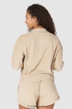 Lounge ylellinen kohokuvioitu pyjamapaita minkki vaatteet naiset D46R26955 - Image 2