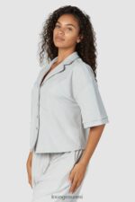 Lounge ylellinen kohokuvioitu pyjamapaita pakkasta vaatteet naiset D46R26956 - Image 3
