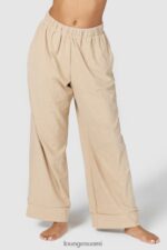 Lounge ylelliset kohokuvioidut pyjamahousut minkki vaatteet naiset D46R26959