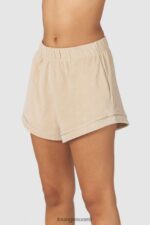 Lounge ylelliset kohokuvioidut pyjamashortsit minkki vaatteet naiset D46R26952 - Image 3